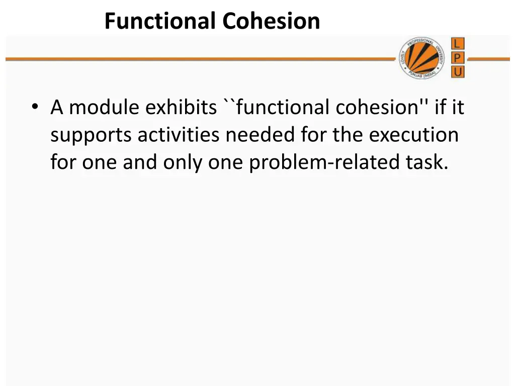 functional cohesion