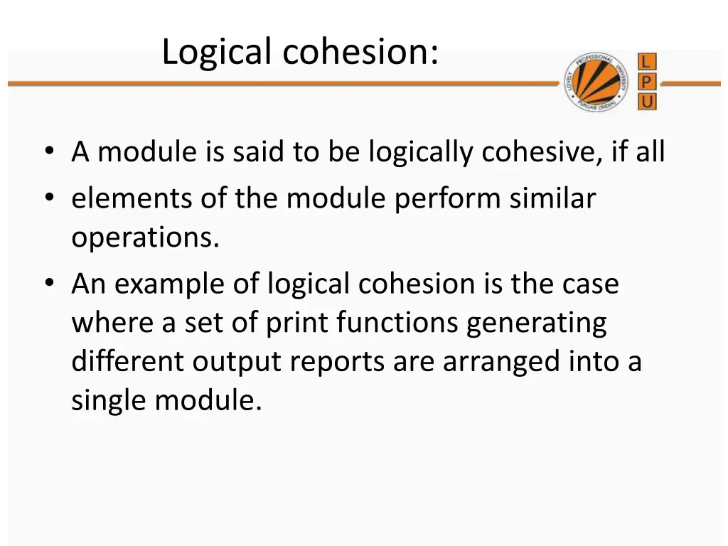 logical cohesion