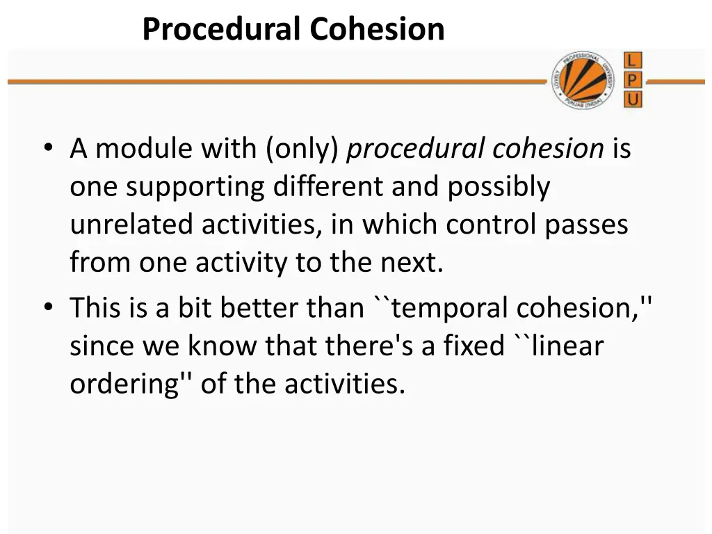 procedural cohesion