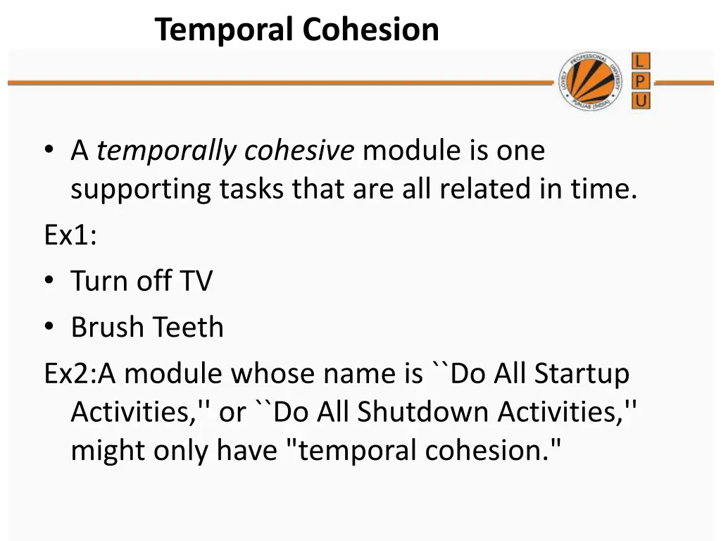 temporal cohesion