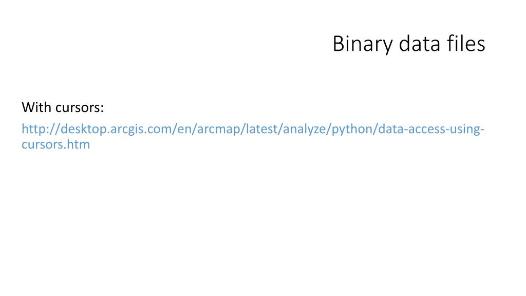 binary data files