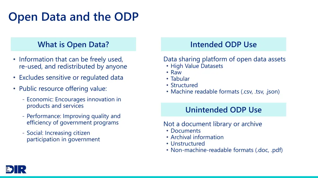 open data and the odp