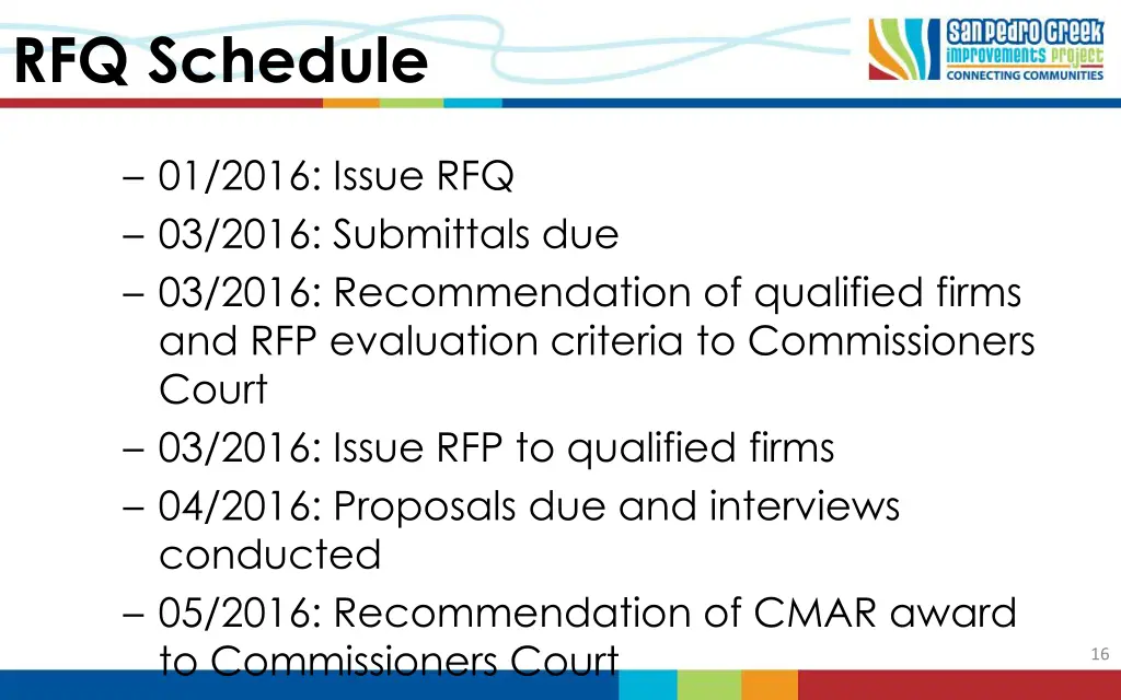 rfq schedule