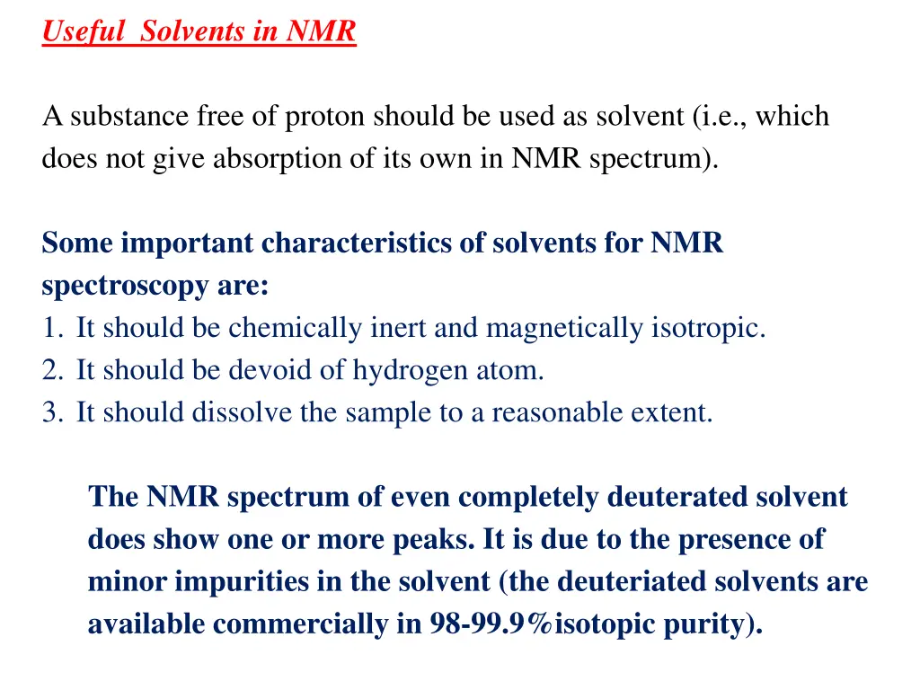 useful solvents in nmr