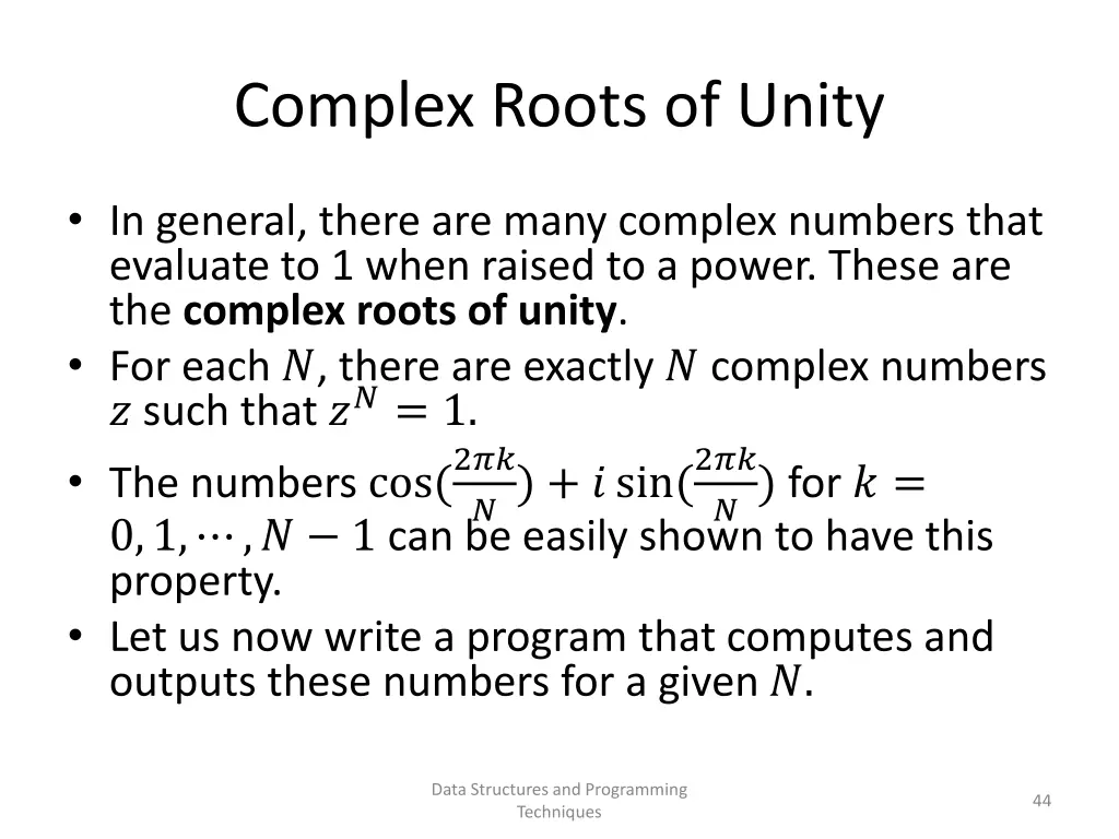 complex roots of unity