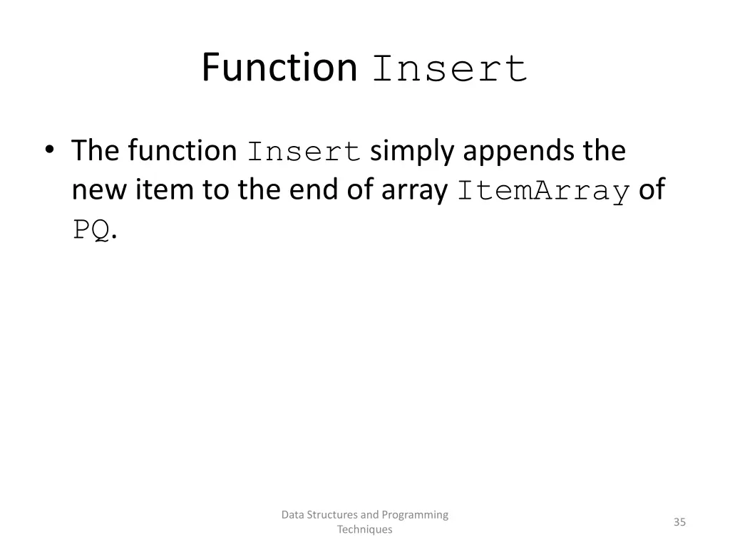 function insert