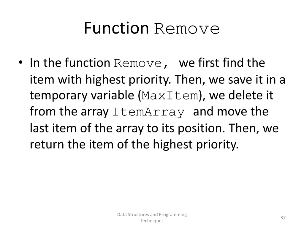 function remove 1