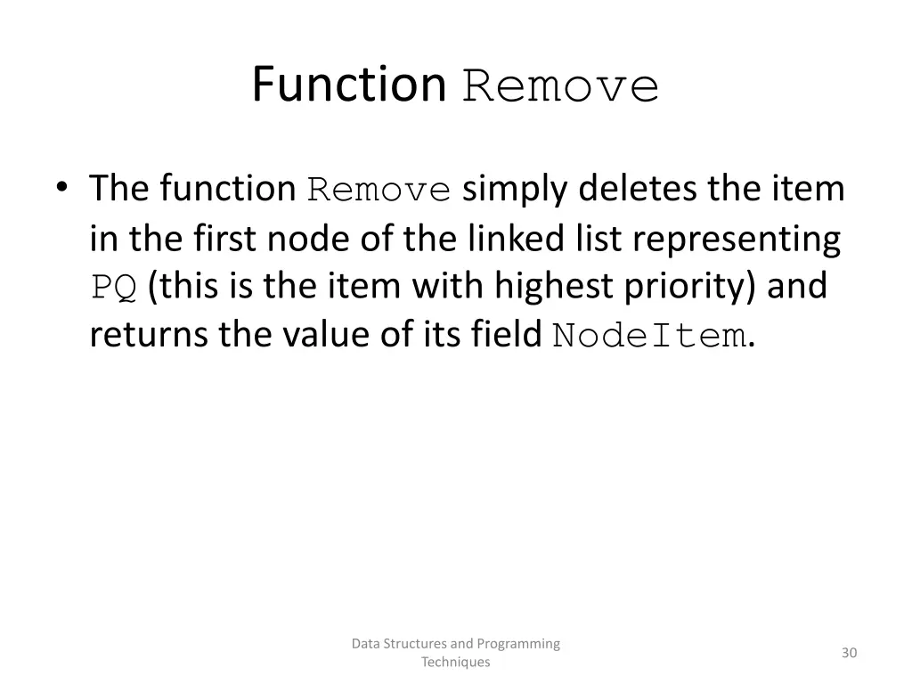 function remove