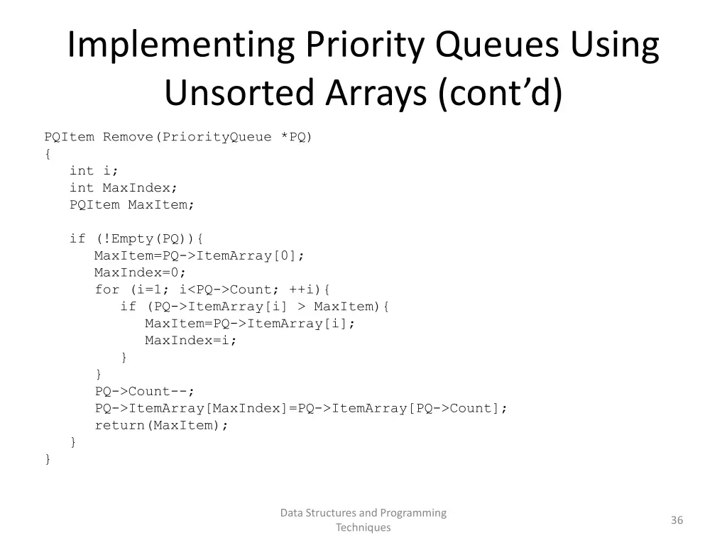 implementing priority queues using unsorted 2