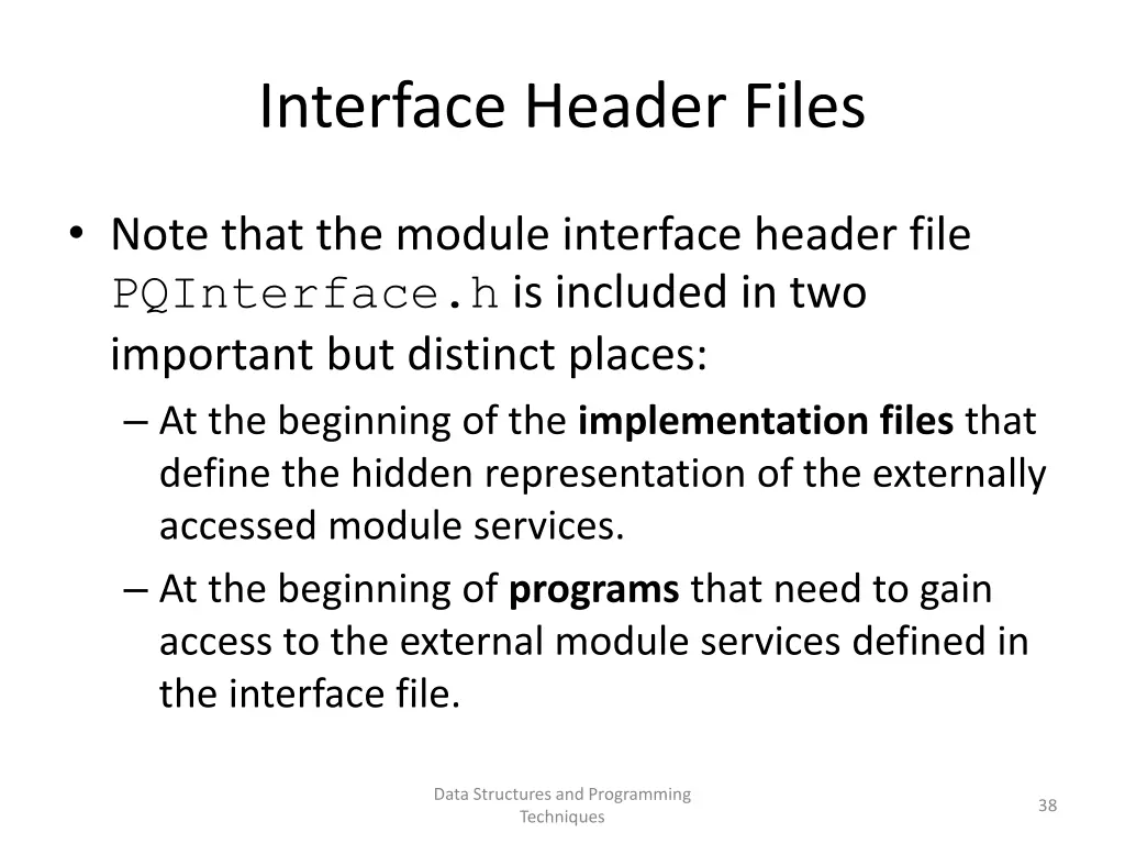 interface header files