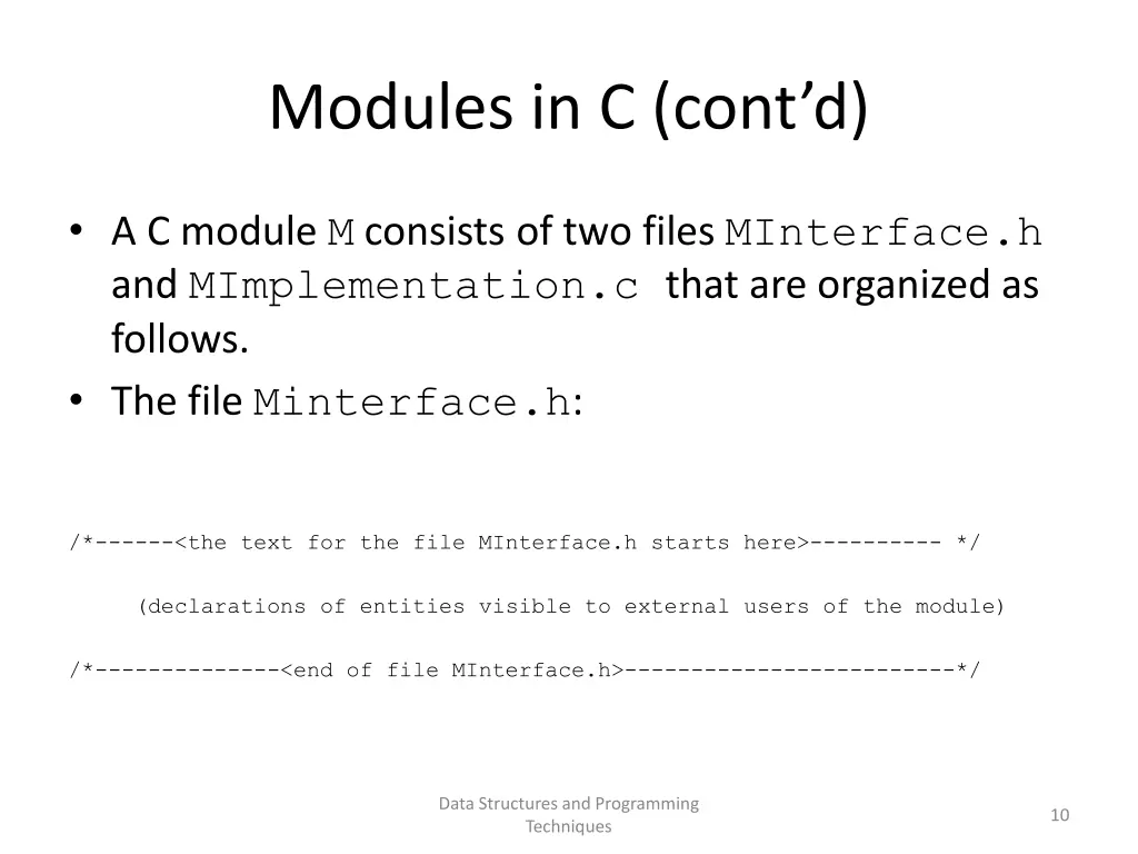 modules in c cont d