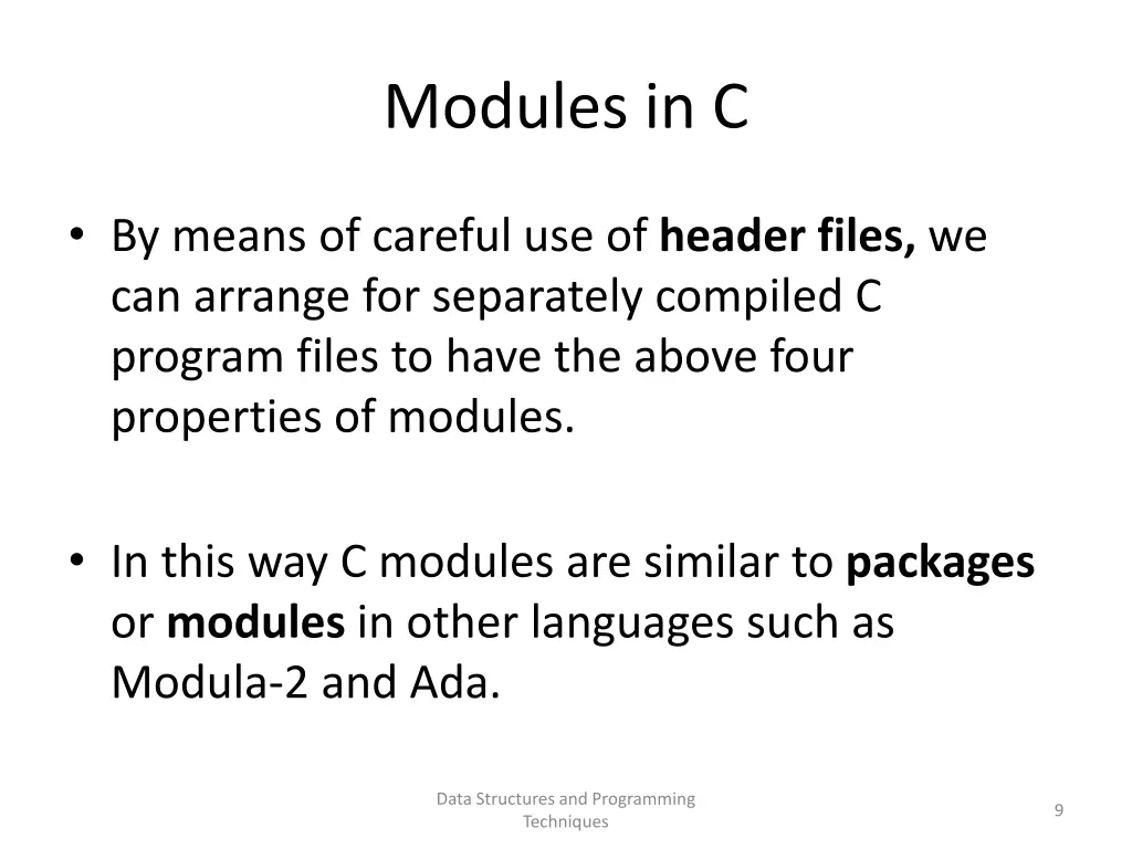 modules in c