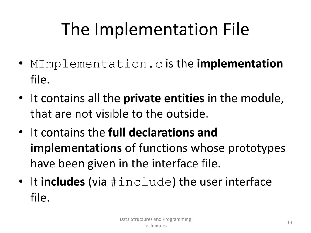 the implementation file