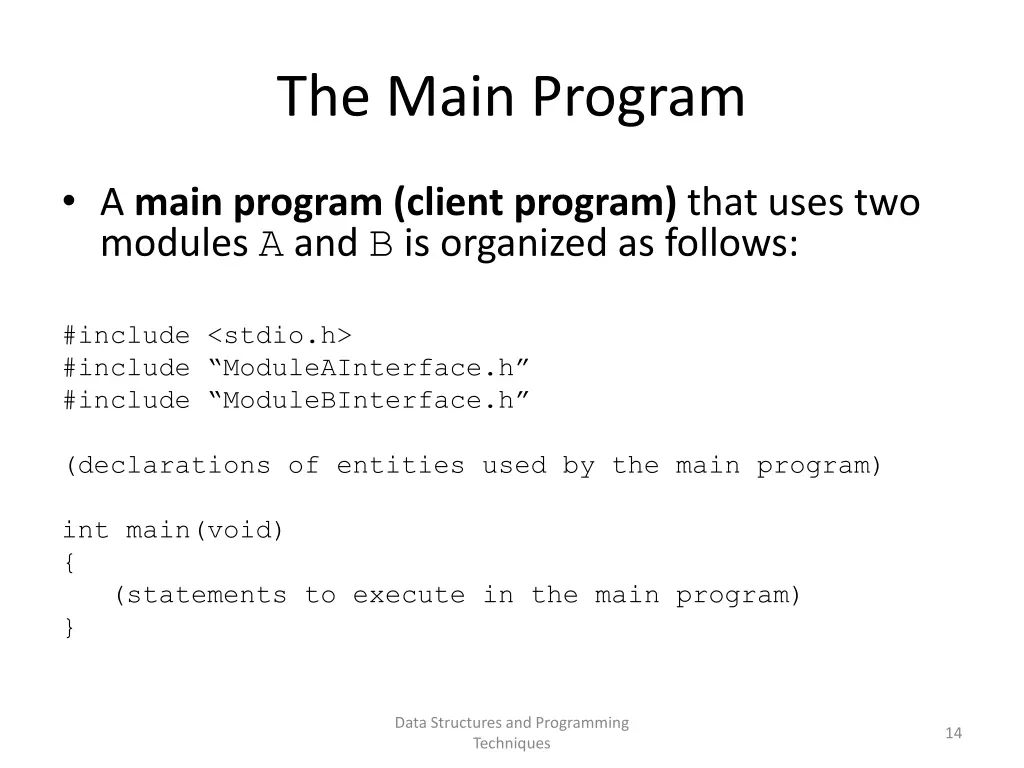 the main program