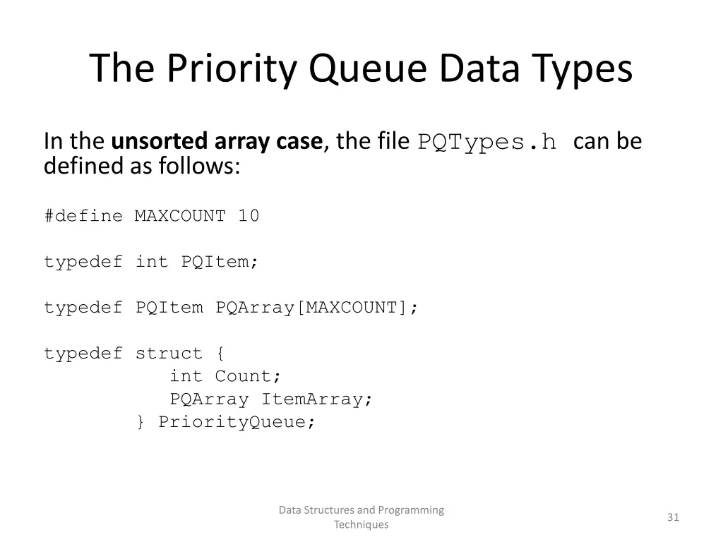 the priority queue data types 1