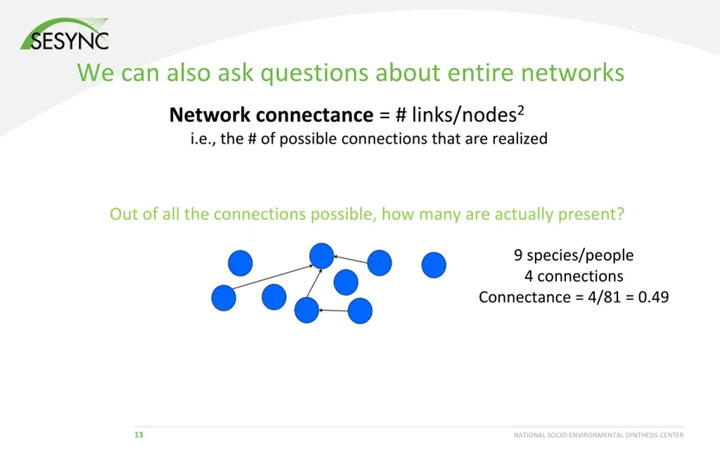 we can also ask questions about entire networks 1