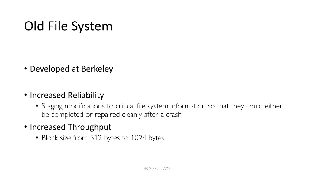 old file system