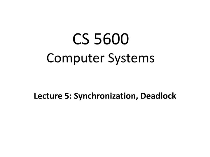 cs 5600 computer systems