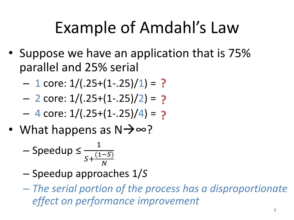 example of amdahl s law