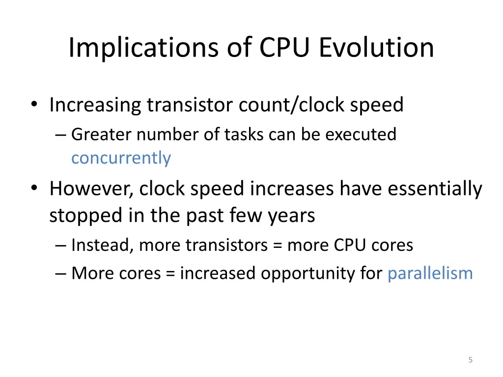 implications of cpu evolution