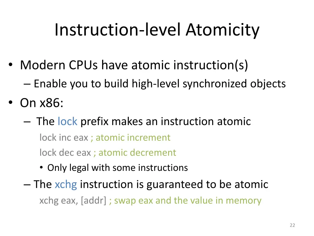 instruction level atomicity