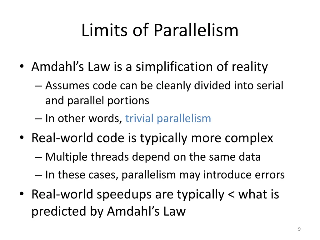 limits of parallelism