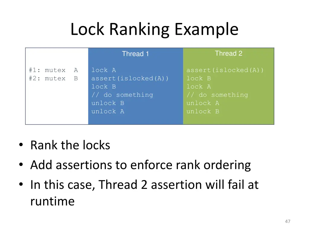 lock ranking example