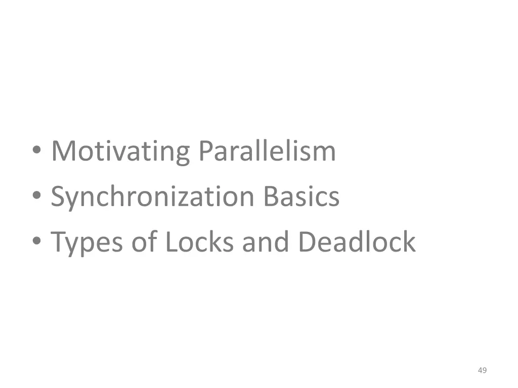 motivating parallelism synchronization basics 3