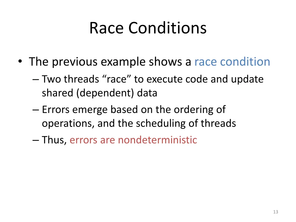 race conditions