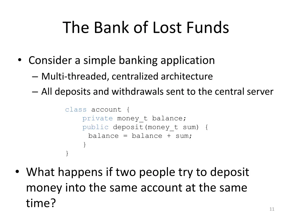 the bank of lost funds