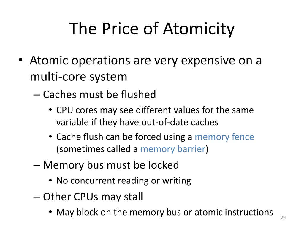 the price of atomicity