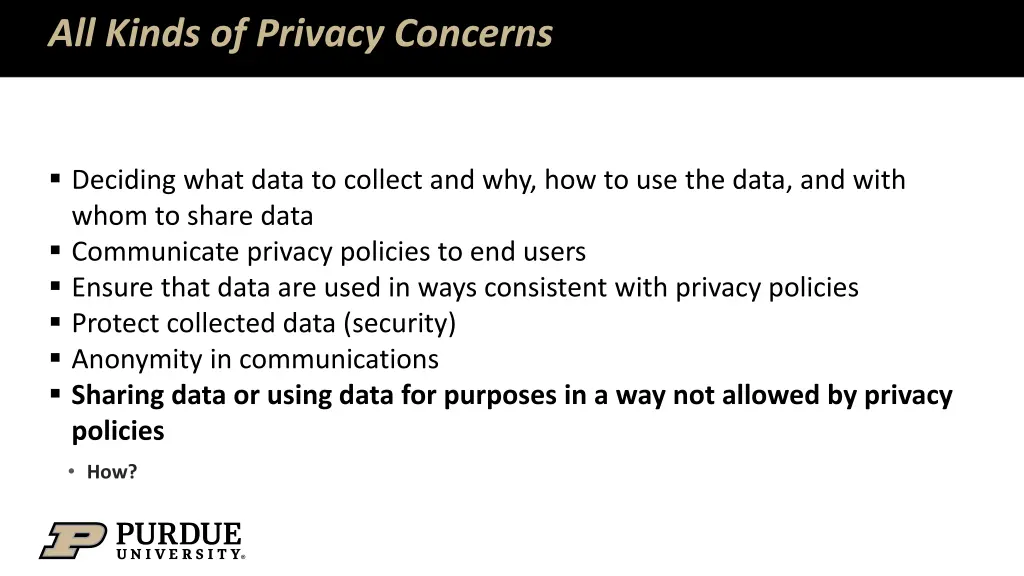 all kinds of privacy concerns