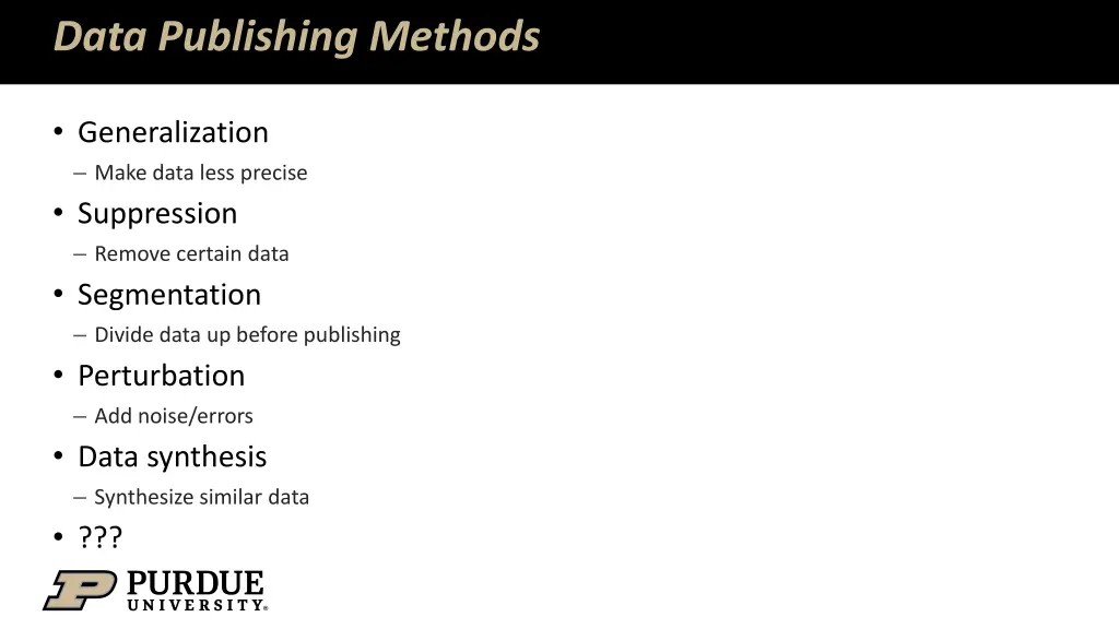 data publishing methods