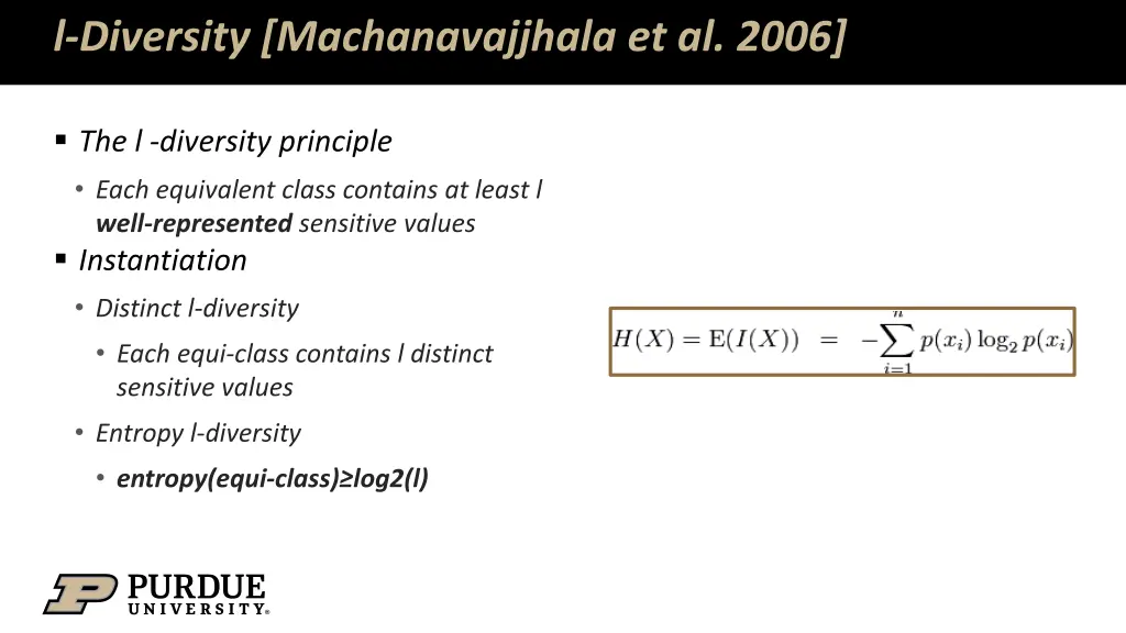 l diversity machanavajjhala et al 2006