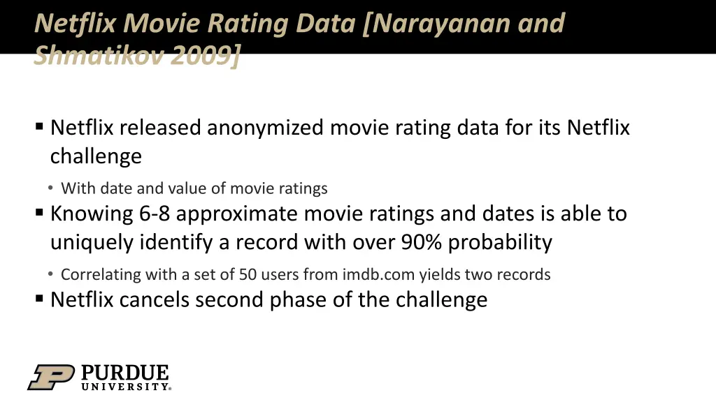 netflix movie rating data narayanan and shmatikov