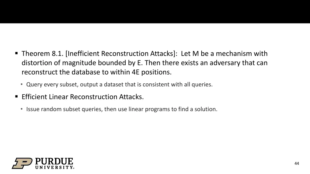 theorem 8 1 inefficient reconstruction attacks