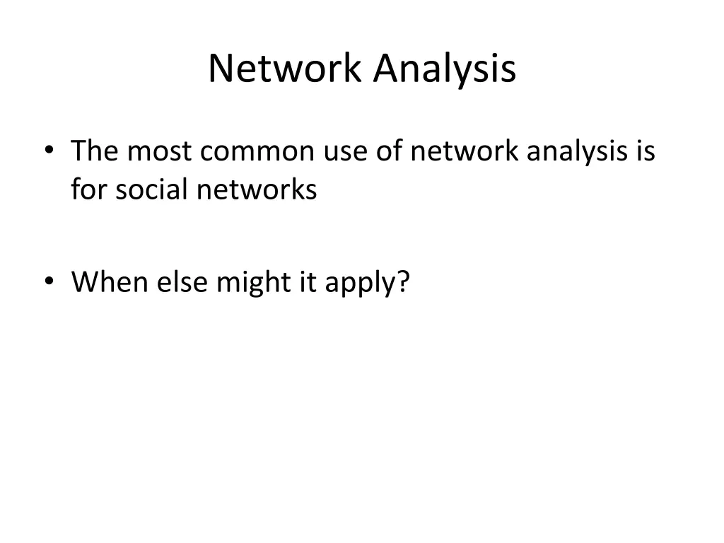 network analysis