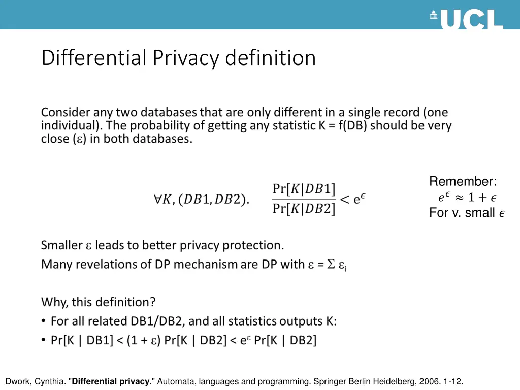 differential privacy definition