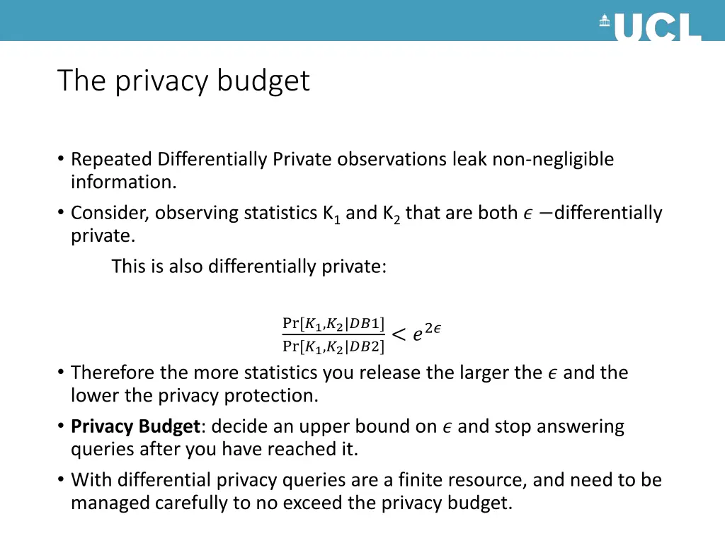 the privacy budget