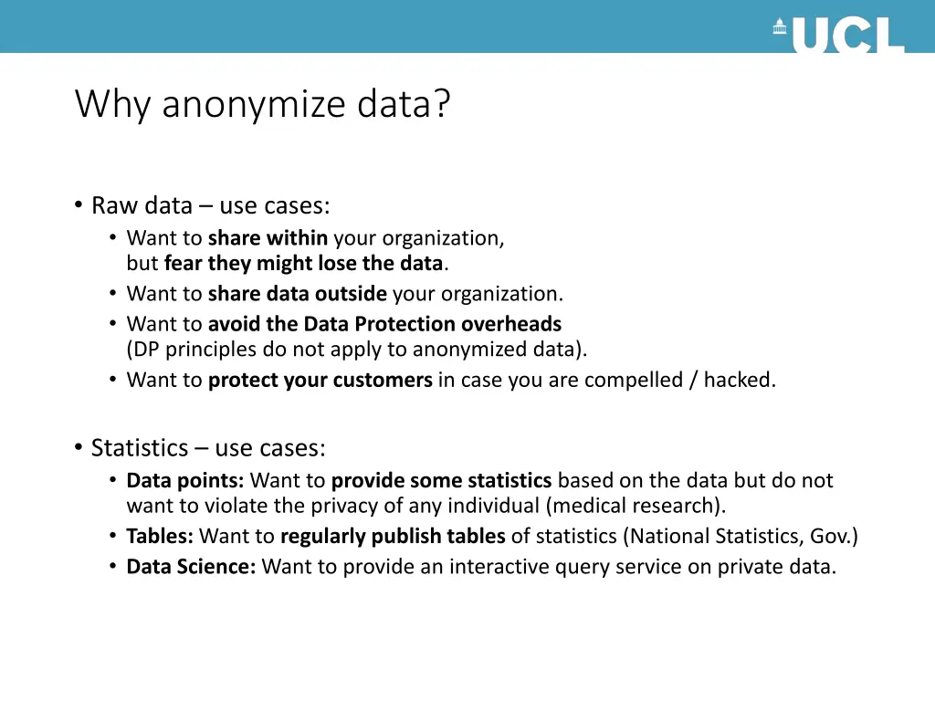 why anonymize data