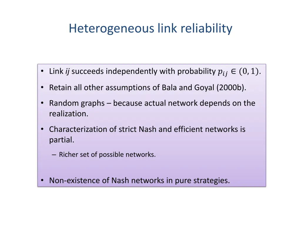 heterogeneous link reliability