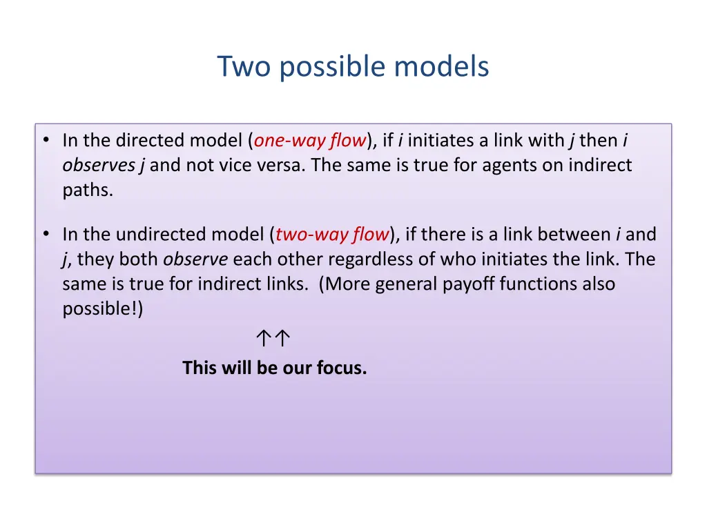 two possible models