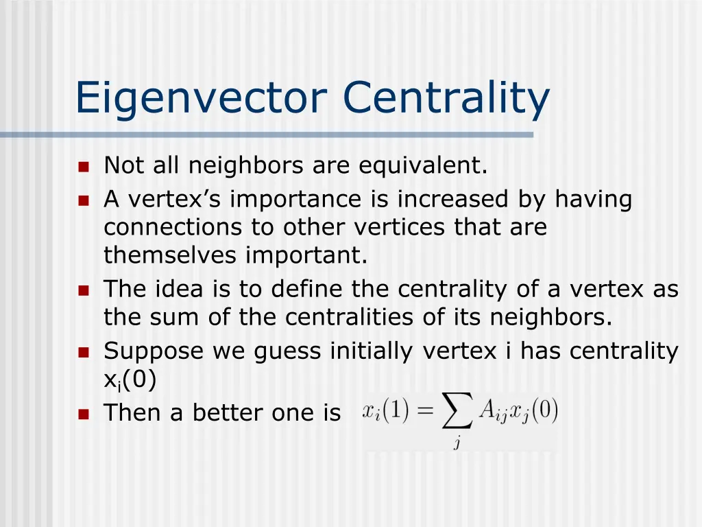 eigenvector centrality