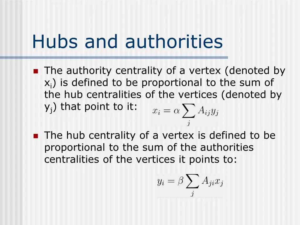 hubs and authorities 1