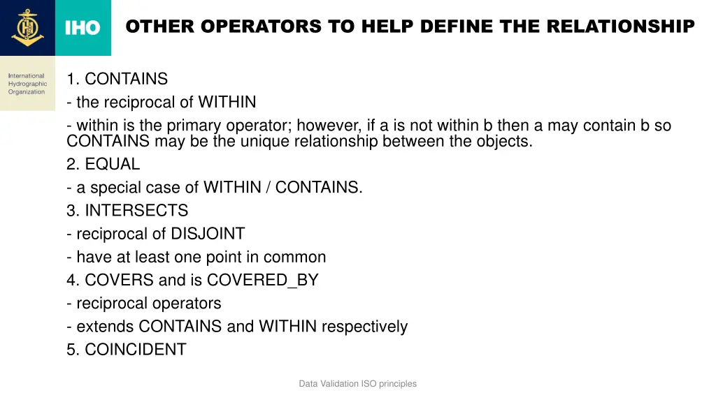 other operators to help define the relationship