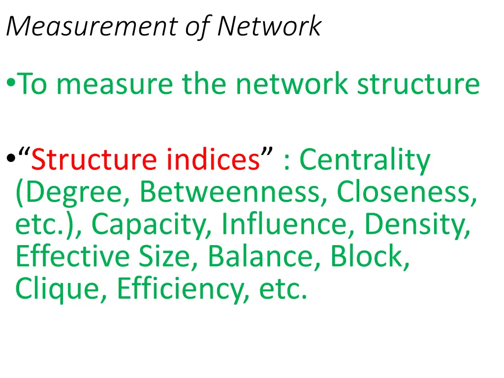 measurement of network