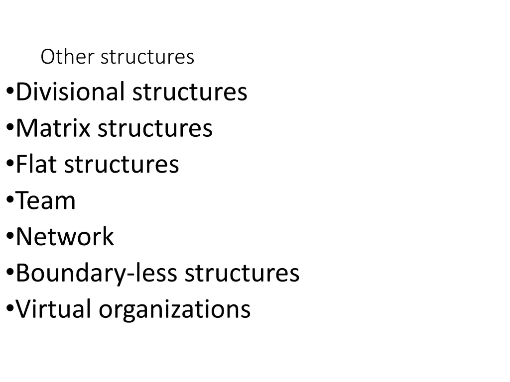 other structures divisional structures matrix