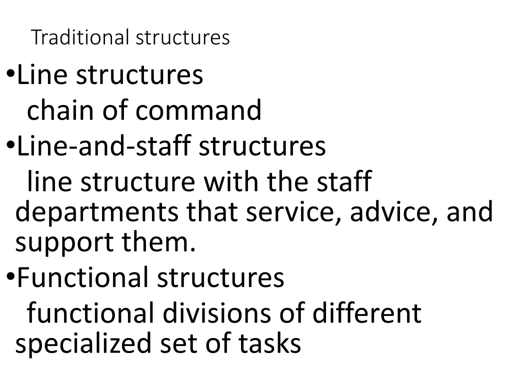 traditional structures line structures chain