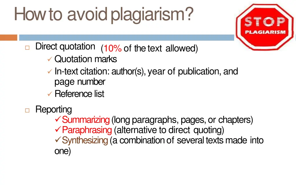 how to avoidplagiarism