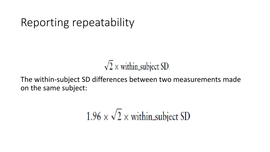 reporting repeatability